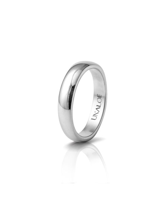 Unaloe White Smooth And Bold Sterling Band For Grace With Personality for men