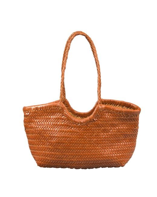 Rimini Brown Woven Leather Beach Bag 'alessia'