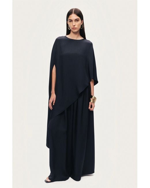 Nocturne Black Draped Cape Blouse