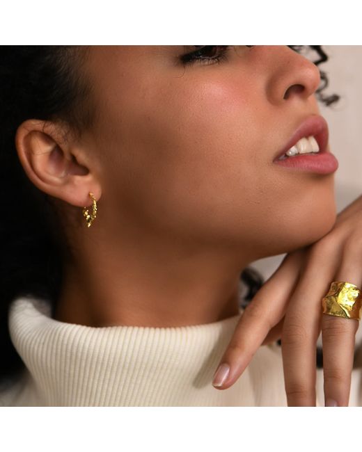 Janus Edinburgh Metallic Foyers Organic Vermeil Huggie Earrings