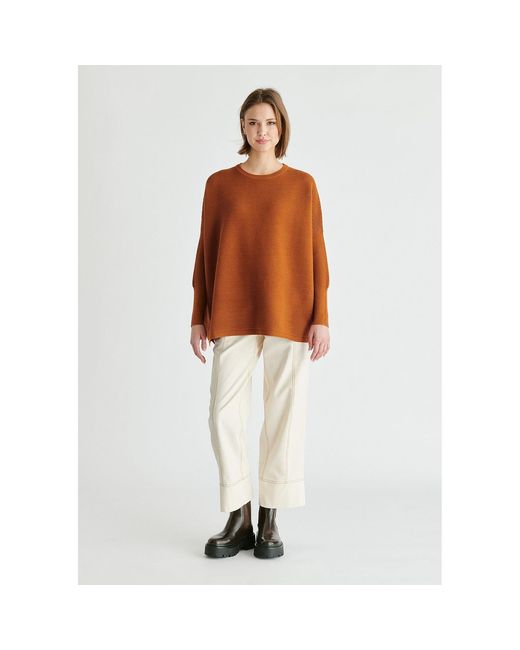 Paisie Brown Ribbed Jumper