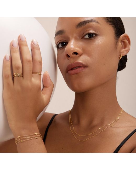 Vanhi Metallic Simona Double Chain Stacking Necklace