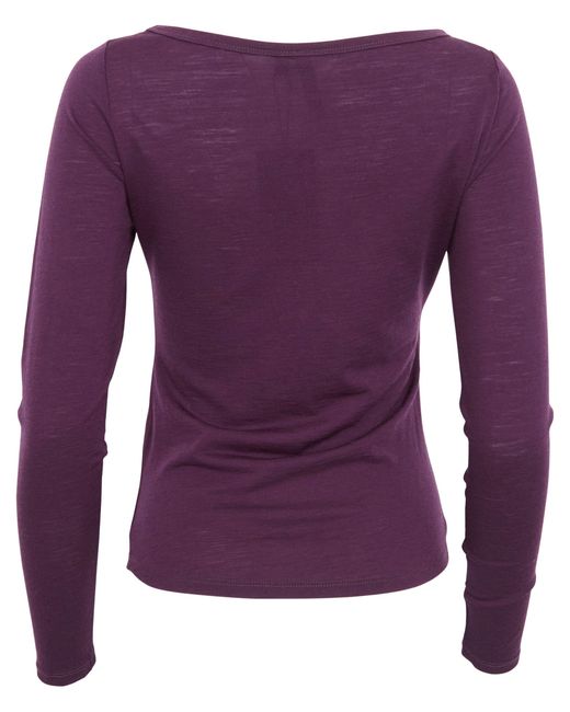 Lords of Harlech Purple Carly Merino Long Sleeve Crewneck Shirt