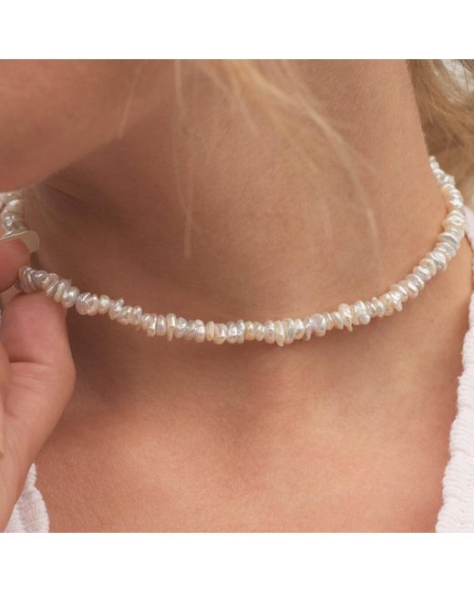 Kiri & Belle Metallic Ayla Irregular Keshi Pearl Sterling Necklace