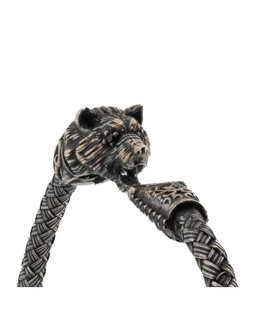 Ebru Jewelry Metallic Wolf Fang Sterling Diamond Bracelet for men