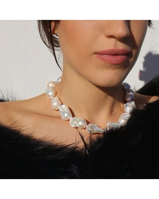 Mineralgems•Studio Metallic Baroque Pearl Necklace