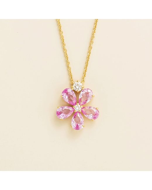 Juvetti Pink Florea Necklace Sapphire & Diamond