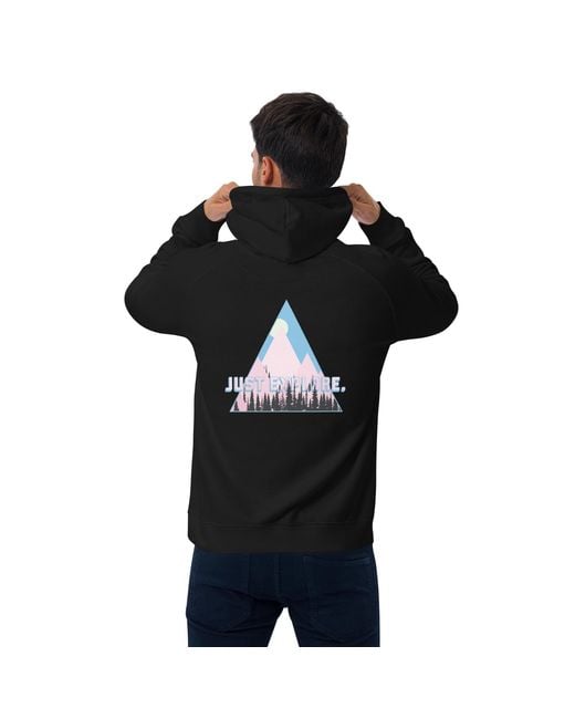 Anchor and Crew Black Just Explore. Seeker Organic Cotton Raglan Hoodie for men