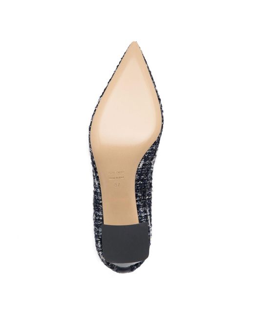 Beautiisoles by Robyn Shreiber Made in Italy Blue Corina Leather & Tweed Pump With Block Heel For Work& Evening