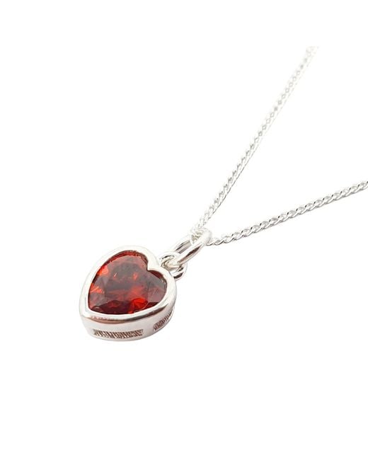 Harfi Pink Mini Heart Garnet January Birthstone Necklace