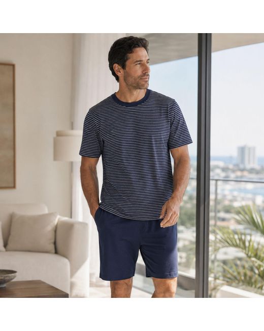 Zd - Zero Defects Blue Short Modal Pyjamas Suihei for men