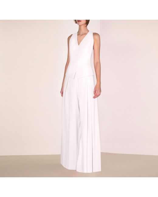 Angelika Jozefczyk White Neutrals Wide-Leg Trousers Hera Ecru
