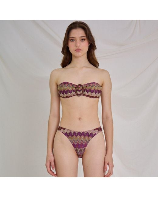 Aulala Paris Purple Nocturnal Sky Bandeau Broderie Bikini