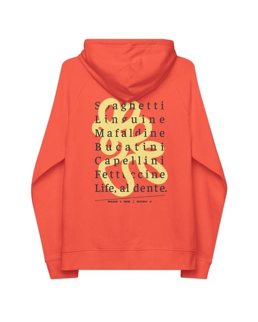 Anchor and Crew Red Burnt Eleven Life, Al Dente Editions Organic Cotton Hoodie for men