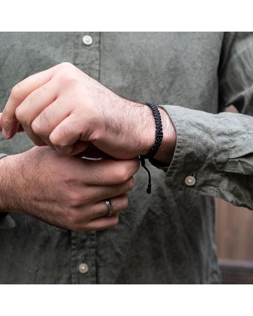 Harbour UK Bracelets Black Chunky Rope Bracelet – Handmade Bold Design for men