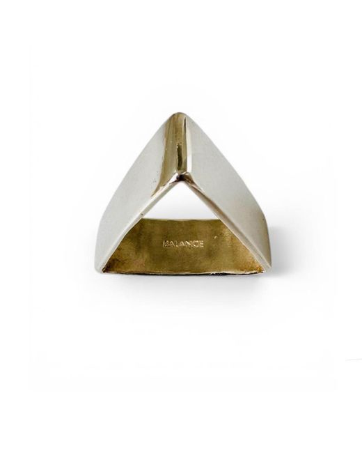 Aki Roc Jewelry White Triangle Balance Ring 11Mm