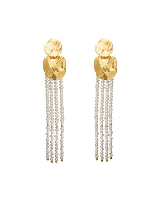 Lavani Jewels White Liliana Pearl Long Earrings