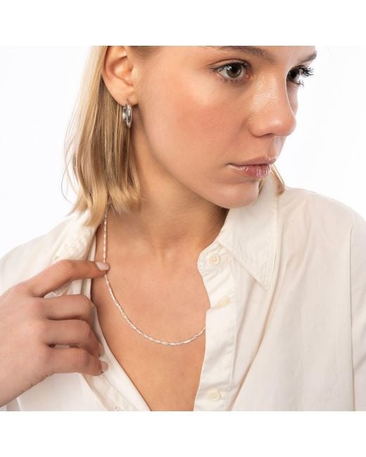 Spero London Metallic Twisted Beaded Sterling Italian Chain Necklace & Bracelet Set