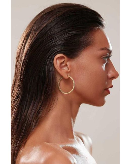 Lioness by Tf Metallic Mira Full Hoop Earrings Vermeil, Moissanite