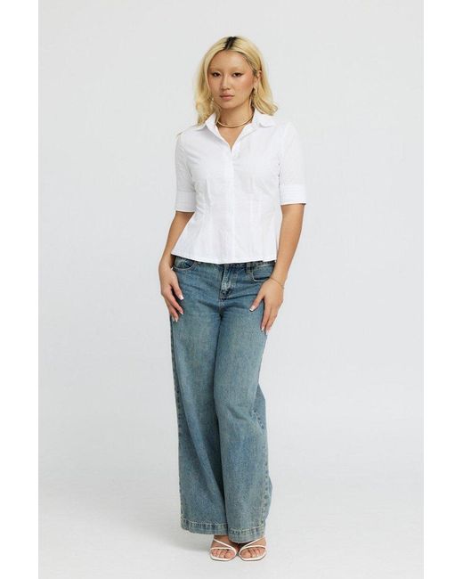 Why Mary Blue The Kate Short Sleeve Cotton Shirt Blouse