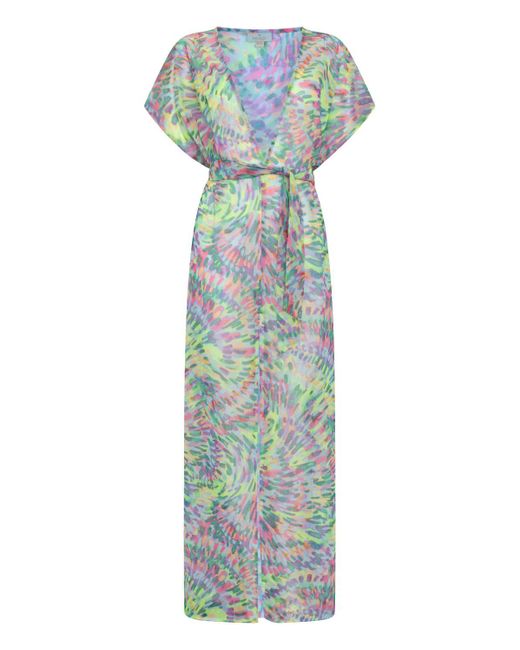 Leyla Maya Ltd Green Sophia Sheer Long Beach Dress