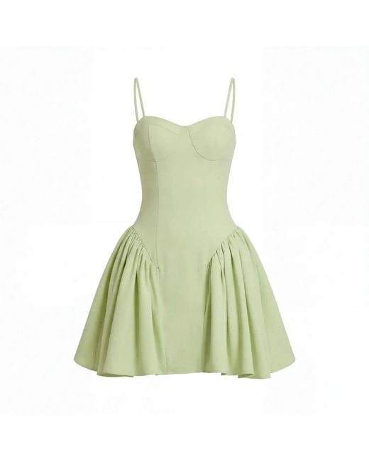 Mac Duggal Green Sweetheart Neck Spaghetti Strap Mini Dress
