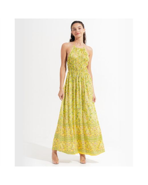 Morrato Bali Yellow Mahrosh Maxi Dress Kashvi Lime Light