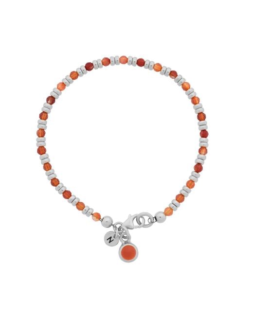 Nellou Jewellery Brown Linear July Birthstone Bracelet Carnelian Sterling