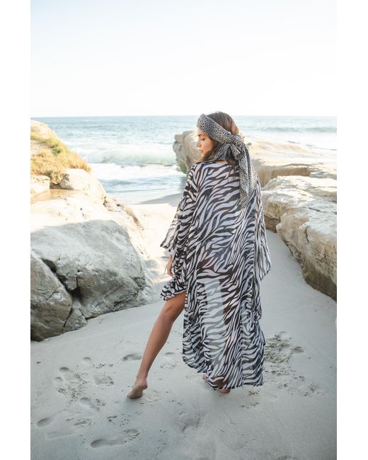 Jennafer Grace Metallic Zebra Queen Kimono
