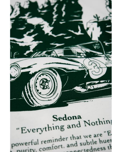 Éclectique Green Jaguar Graphic T-Shirt With D-Type Race Car for men