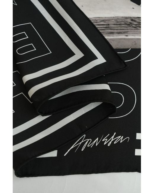 Lost Pattern Black Bookhead Silk Scarf