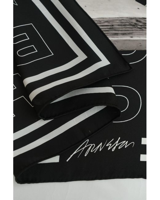 Lost Pattern Black Bookhead Silk Scarf