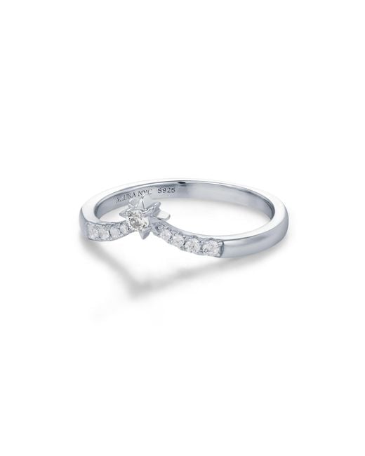 Azura Jewelry New York White North Star Topaz Ring Vermeil