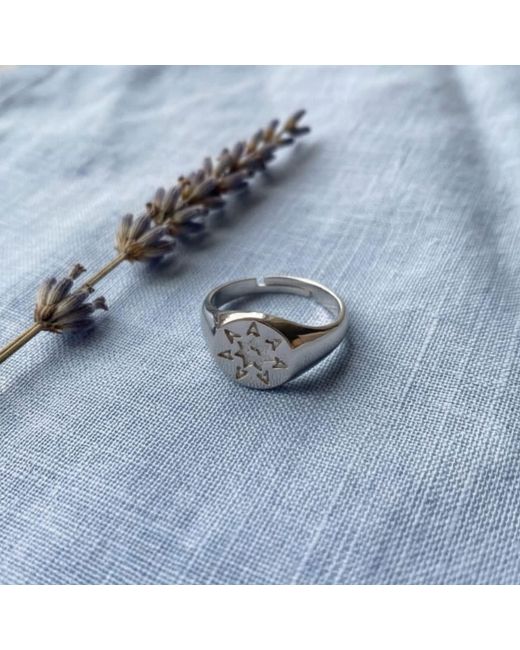 Spero London White Star Sun Stackable Sterling Signet Ring
