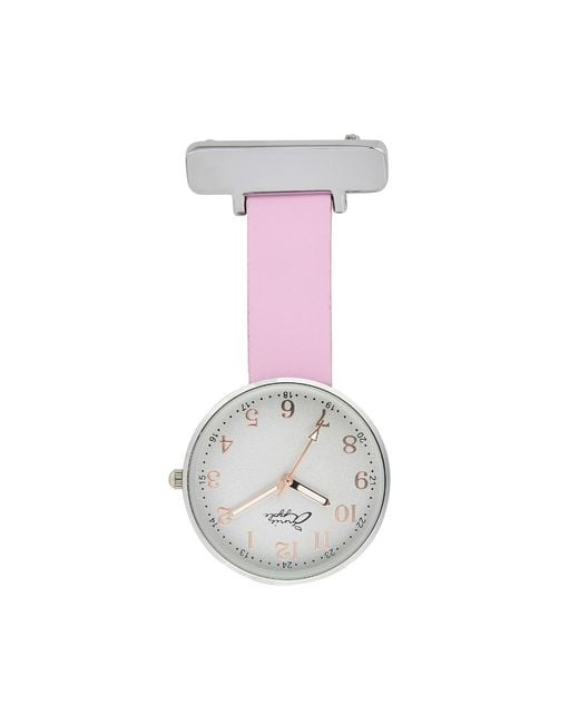 Bermuda Watch Company Annie Apple Empress Interchangeable Silver, Pink Leather Wrist To Nurse Watch