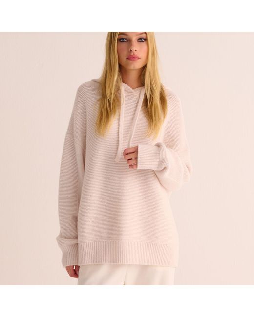 Mamu Dream White Ivory Alpaca Blend Hoodie