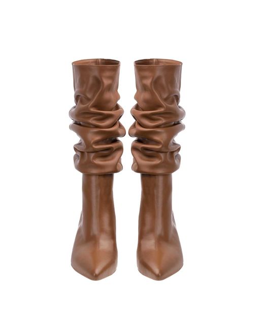 Ginissima Brown Caramel Leather Eva Boots