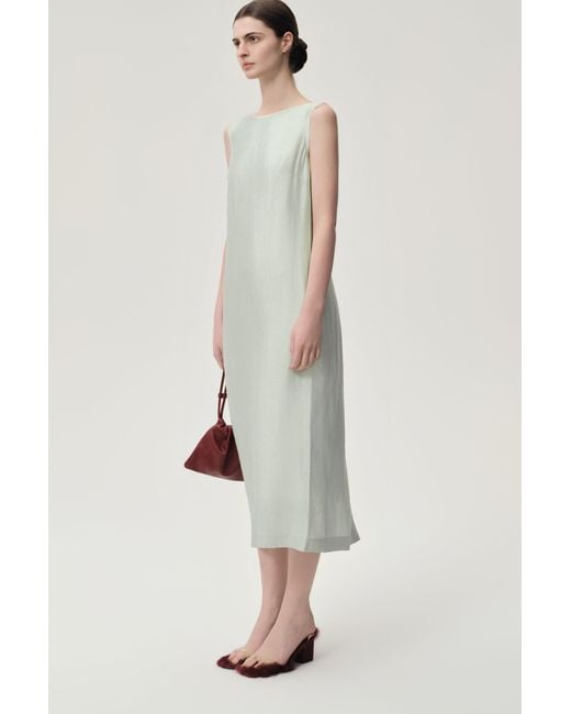FRONT ROW SHOP White Sleeveless Open-Back Maxi Dress Dust Mint