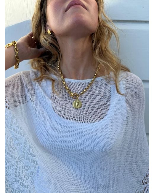 Sccollection Metallic Posey Heart Coin Necklace