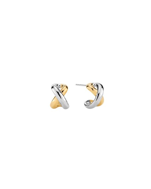 Vanhi Metallic Mia Two-Tone Mixed Metal Hoops