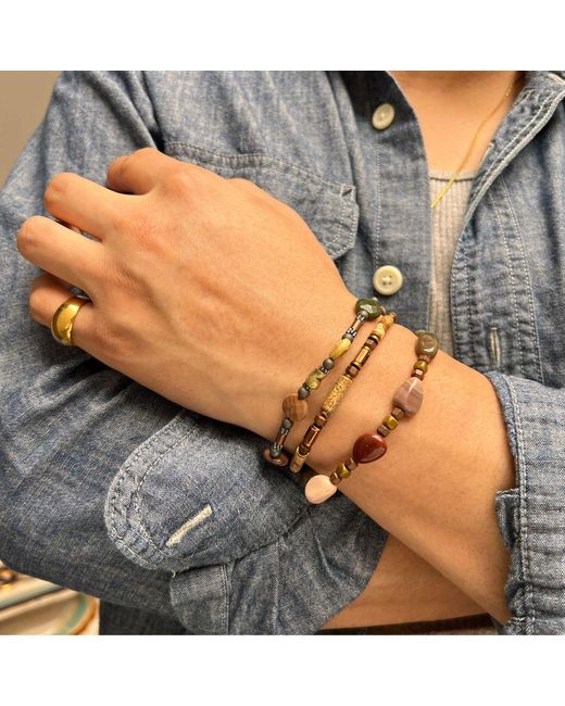 Jaredjamin Brown Forest Floor Bracelet Set for men