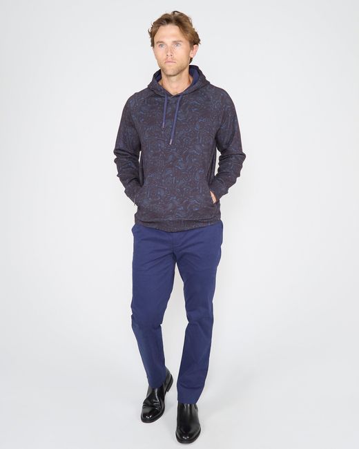 Lords of Harlech Blue Hank Madrid Paisley Hoodie for men