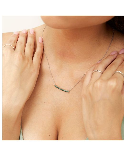 Spero London Multicolor Sterling Concave Bar Necklace