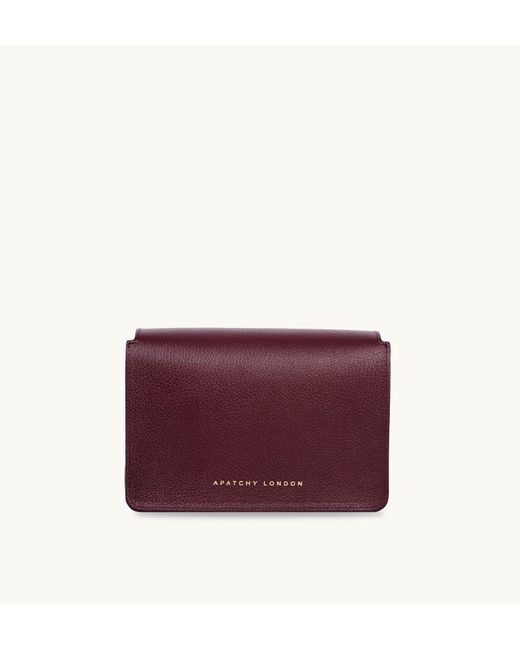 Apatchy London Purple The Newbury Burgundy Leather Crossbody Bag