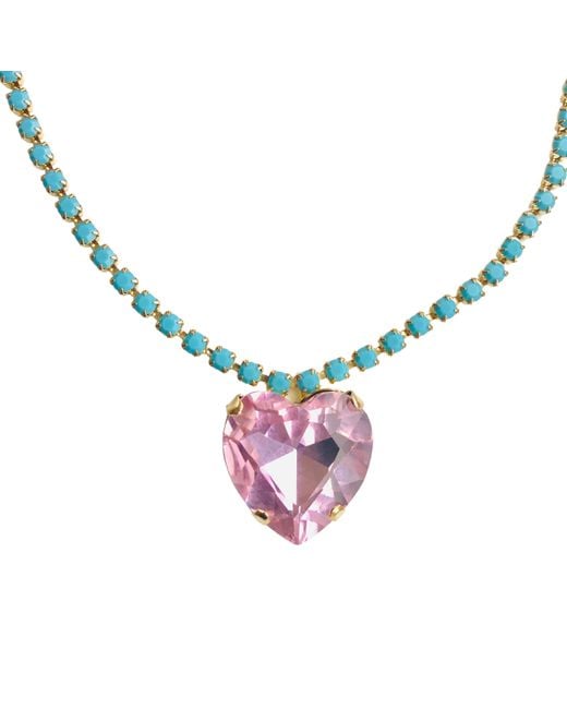 The Pink Reef Metallic Heart Of The Ocean Necklace Light