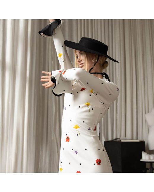RainSisters White Floral Long Sleeve Maxi Dress