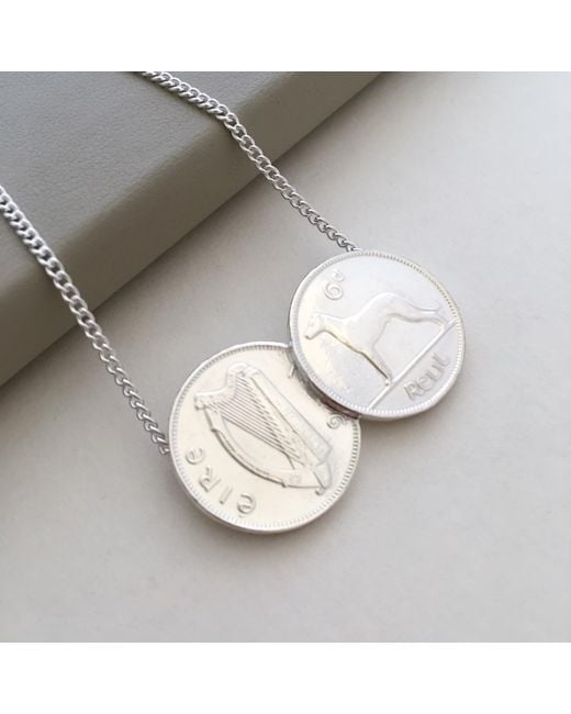Katie Mullally Gray Double Irish 6D Coin Necklace