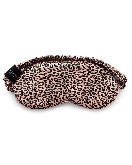 Silk Works Black Leopard Mulberry Silk Eye Mask