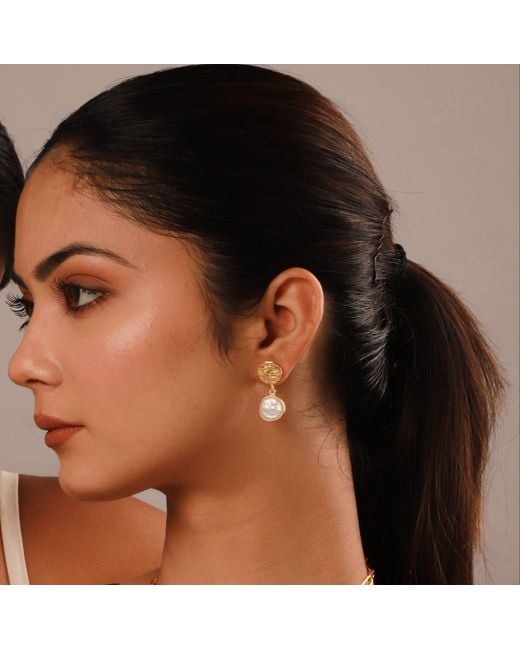GEM BAZAAR Metallic Cleo Drop Earrings