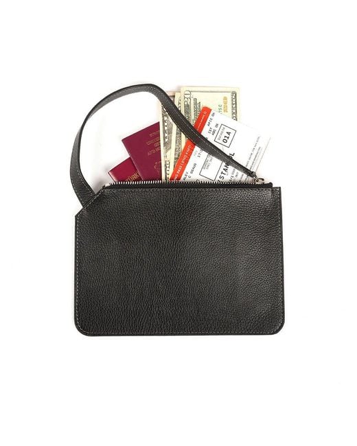 SJW BAGS LONDON Black Marissa Leather Clutch/Wristlet